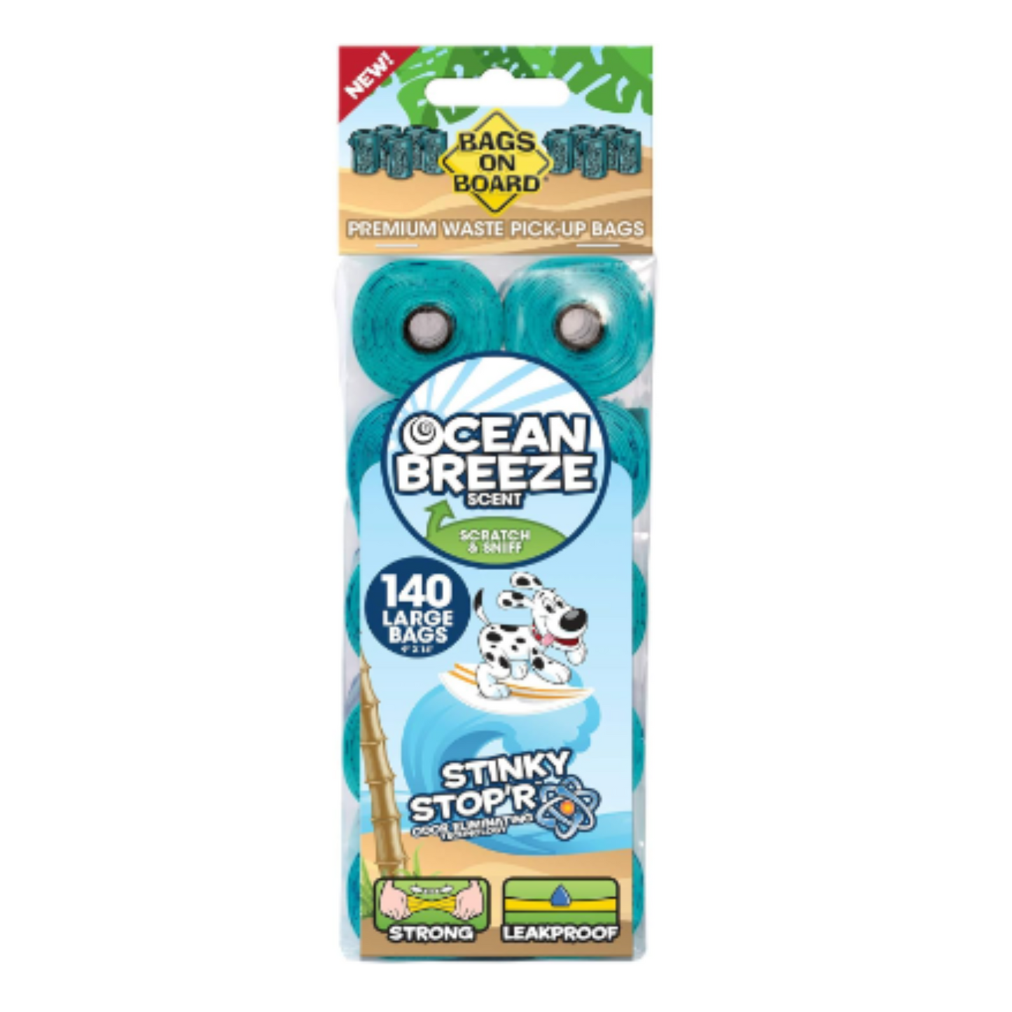Bags on Board Odor Control Dog Poop Bags and Dispenser Ocean Breeze Scent