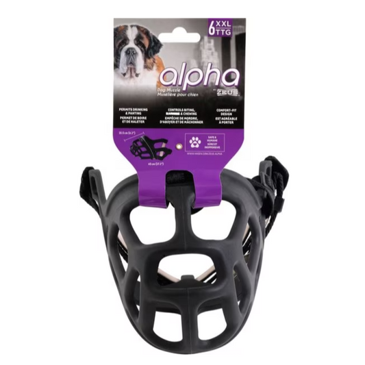 Zeus Alpha Dog Muzzle - XX-Large, Black