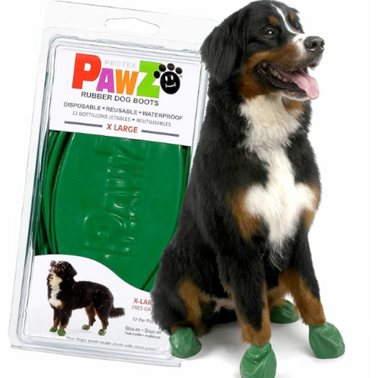 PawZ Rubber Dog Boots, Green - X-Large (12 Pack)