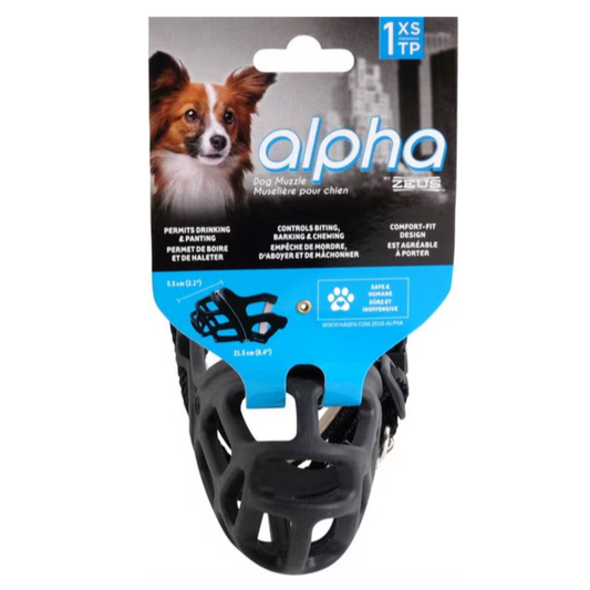 Zeus Alpha Dog Muzzle - X-Small, Black