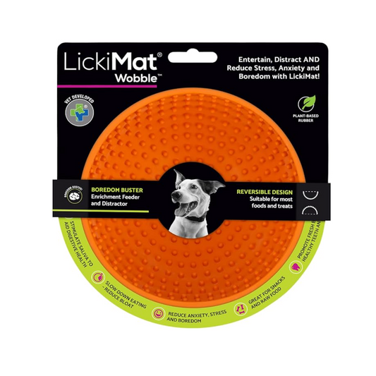 LickiMat Wobble Slow Feeder for Dogs - Orange