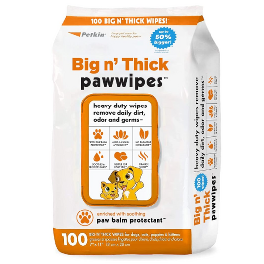 Petkin Big N' Thick Paw Wipes - 100 ct.