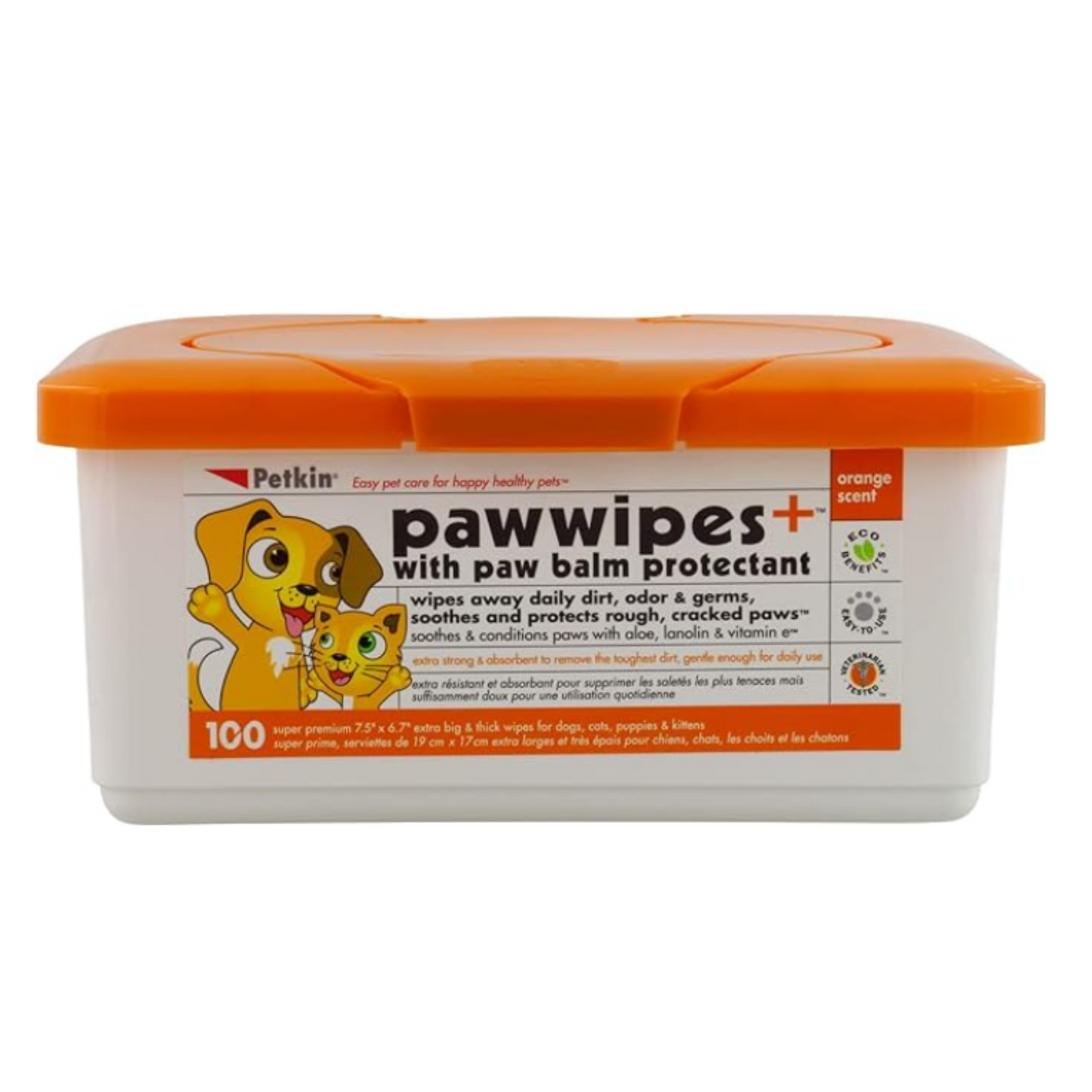 Petkin Paw Wipes Plus - 100 ct.