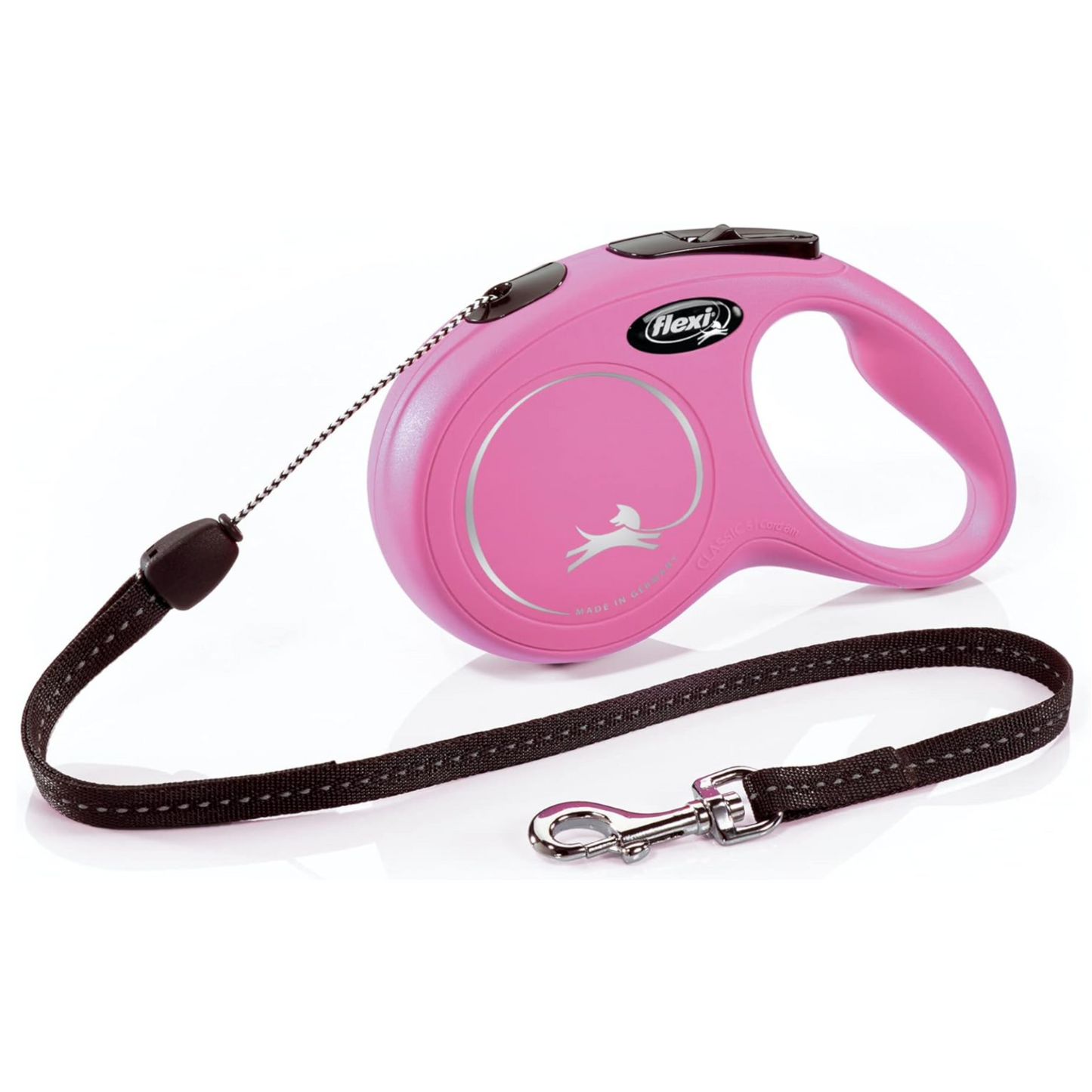 Flexi New Classic Retractable Cord Leash for Dogs - 26 ft. Medium, Pink