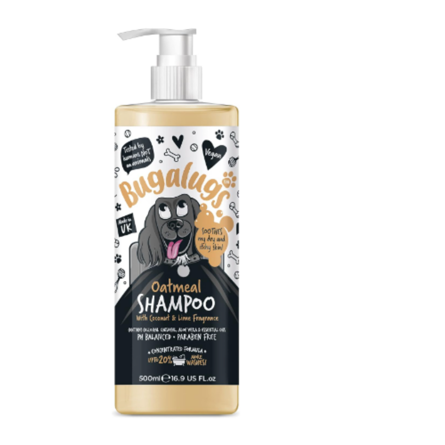 Bugalugs Oatmeal Dog Shampoo - Coconut & Lime Fragrance 500ml