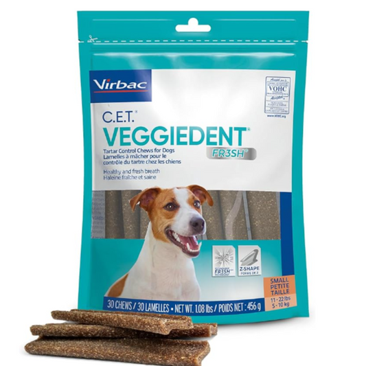 Virbac CET VEGGIEDENT FR3SH Tartar Control Chews - 1.08 lbs