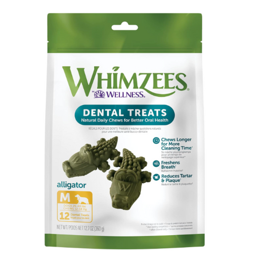 WHIMZEES ALLIGATOR   MED 12 Dental Treats