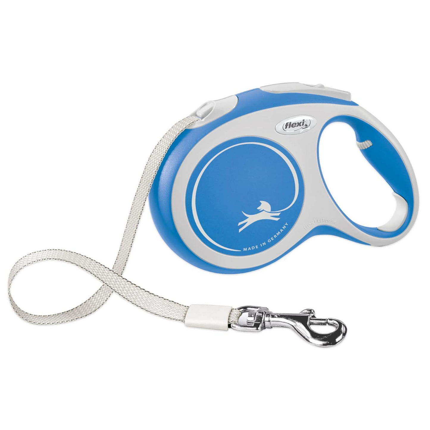 Flexi New Comfort Retractable Tape Leash for Dogs - 16 ft. Large, Blue