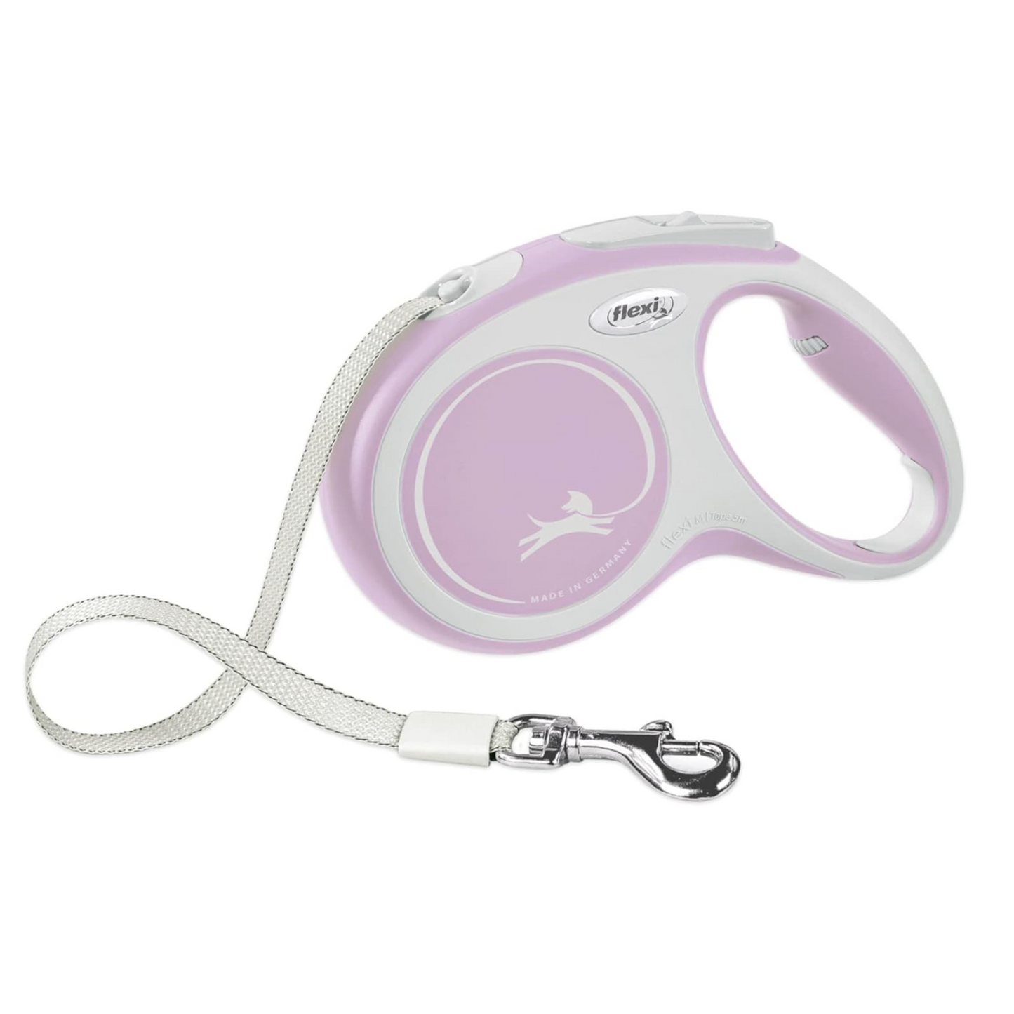 Flexi New Comfort Retractable Tape Leash for Dogs - 16 ft. Medium, Pink