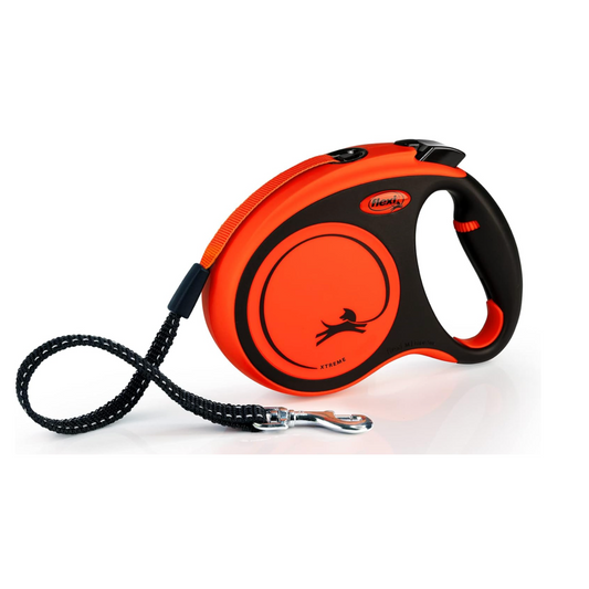 Flexi Xtreme Retractable Tape Leash for Dogs - 16 ft. Medium, Orange