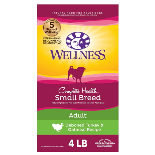 Wellness Complete Health Small Breed Adult Grained Deboned Turkey & Oatmeal - 4 lbs.