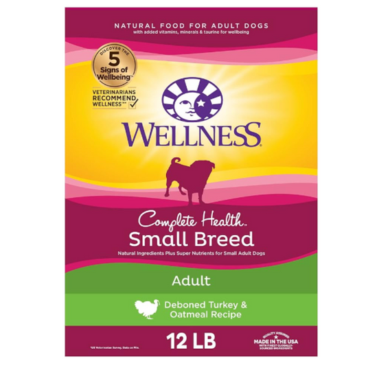 Wellness Complete Health Small Breed Adult Grained Deboned Turkey & Oatmeal - 12 lbs.