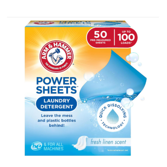 Arm & Hammer Power Sheets Laundry Detergent  50ct