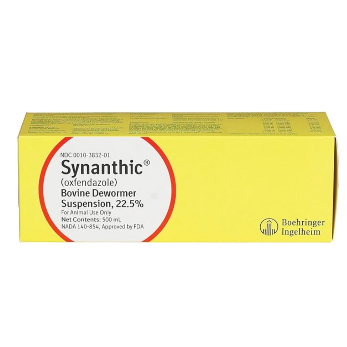 Boehringer Ingelheim Synanthic Bovine Dewormer Suspension 22.5% -  500 ml