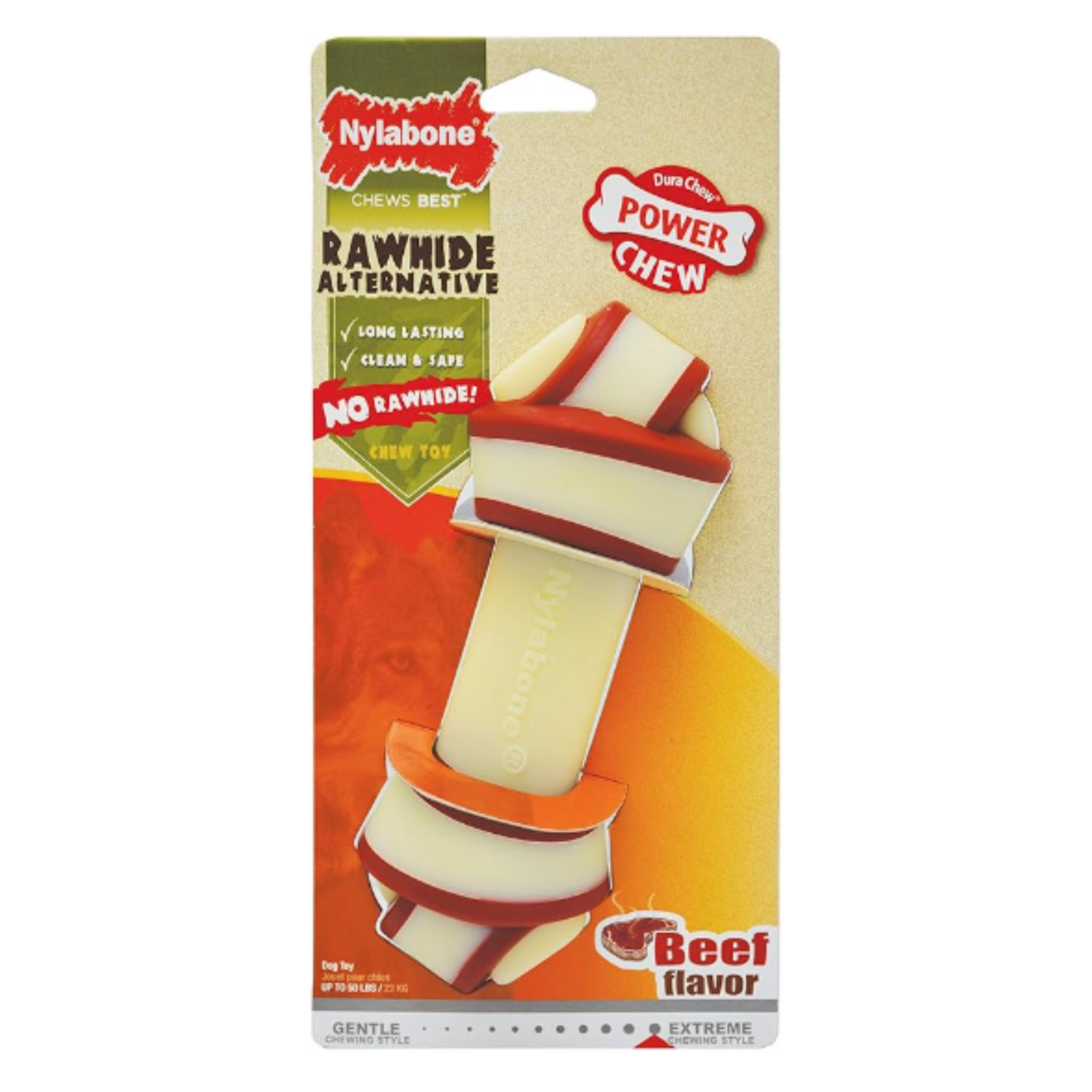 Nylabone Power Chew Rawhide Knot Chew Bone Bacon Flavor - Large/Giant