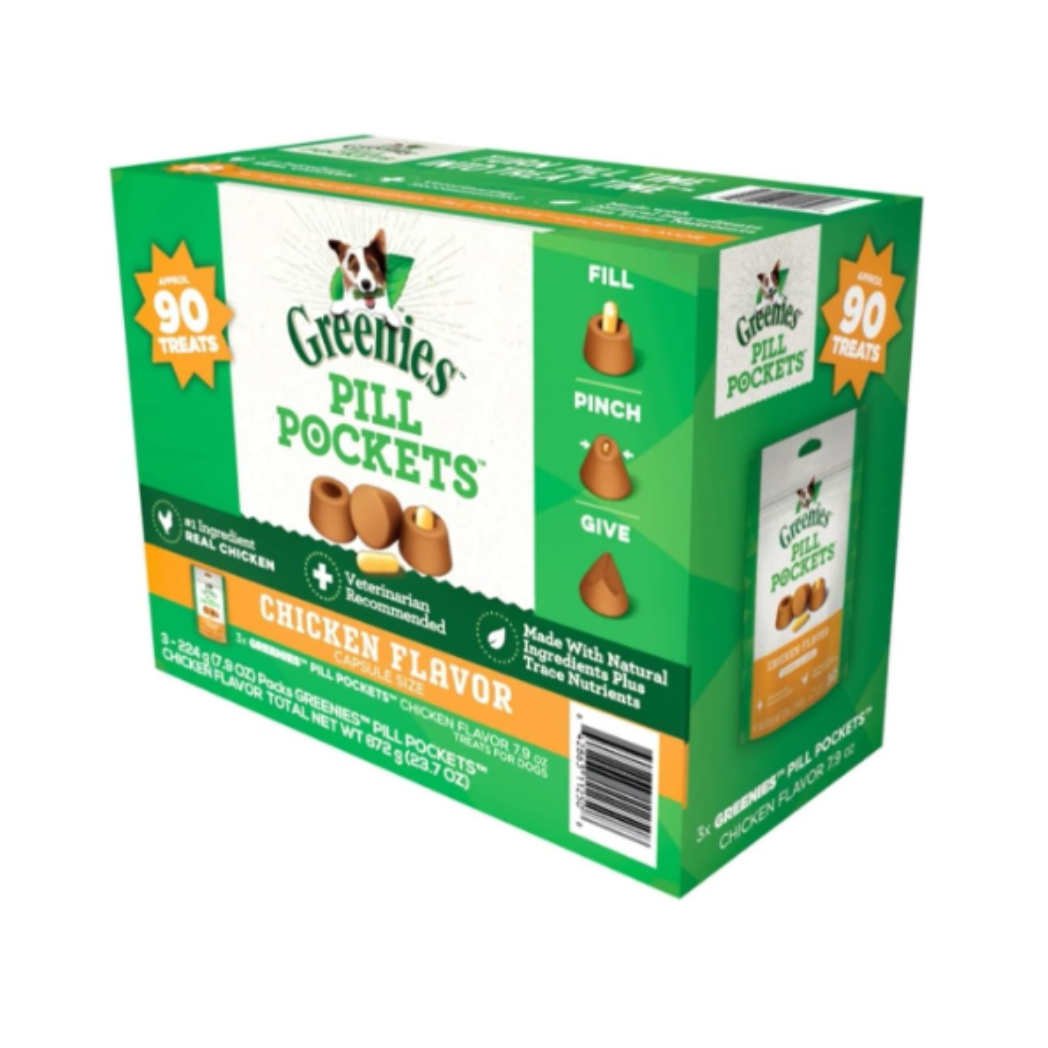 Greenies Pill Pockets Dog Treats, Chicken Cheese Flavor 7.9 Oz