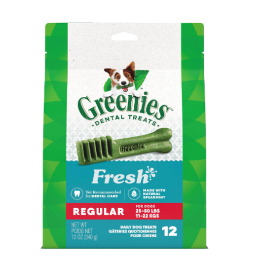 Greenies Regular Natural Dog Treats Fresh  Mint 12 Treats