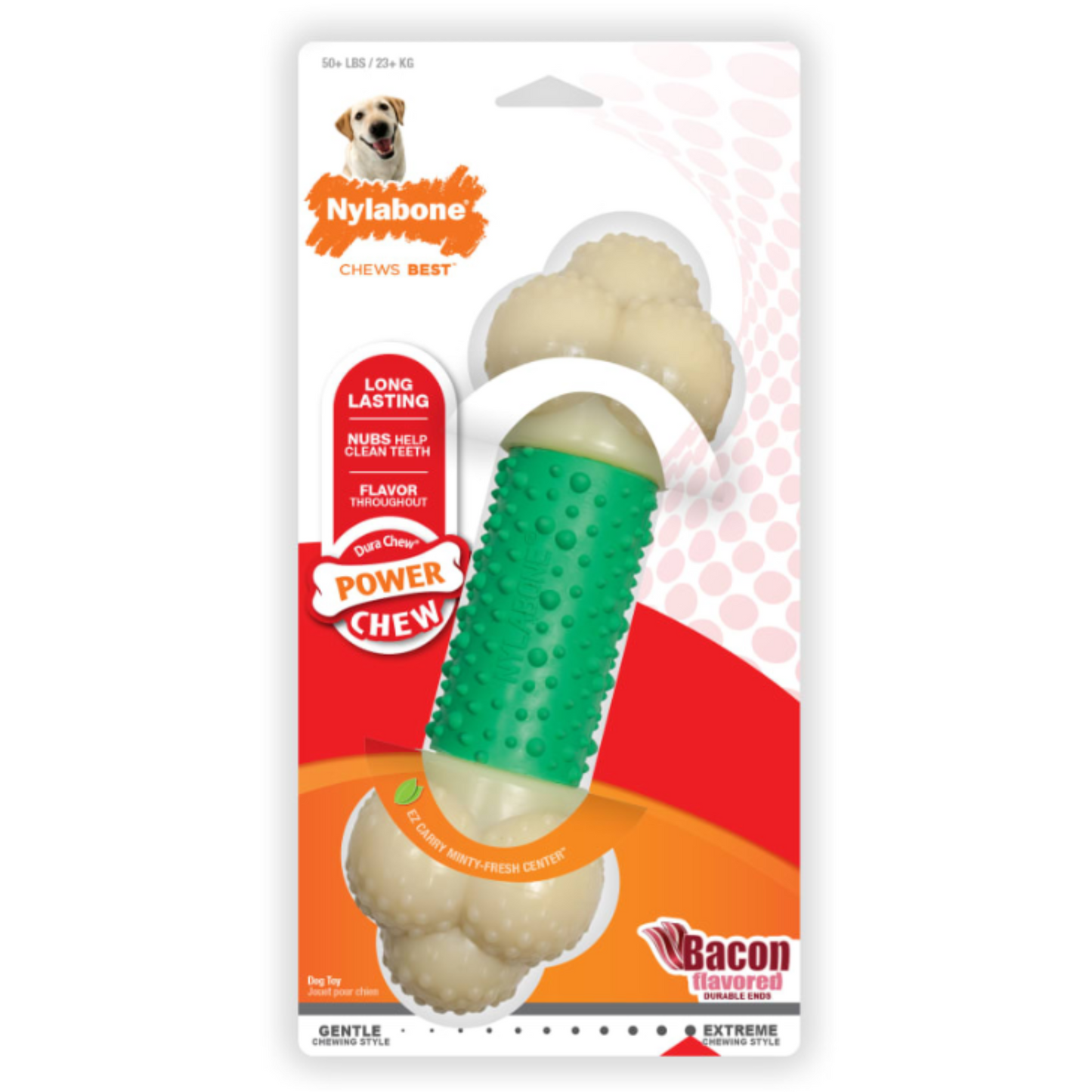 Nylabone Power Chew Double Action Bacon Flavor - XL/Souper