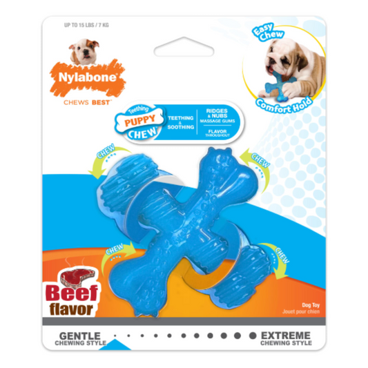 Nylabone Puppy Chew X Bone Beef Flavor - Small/Regular