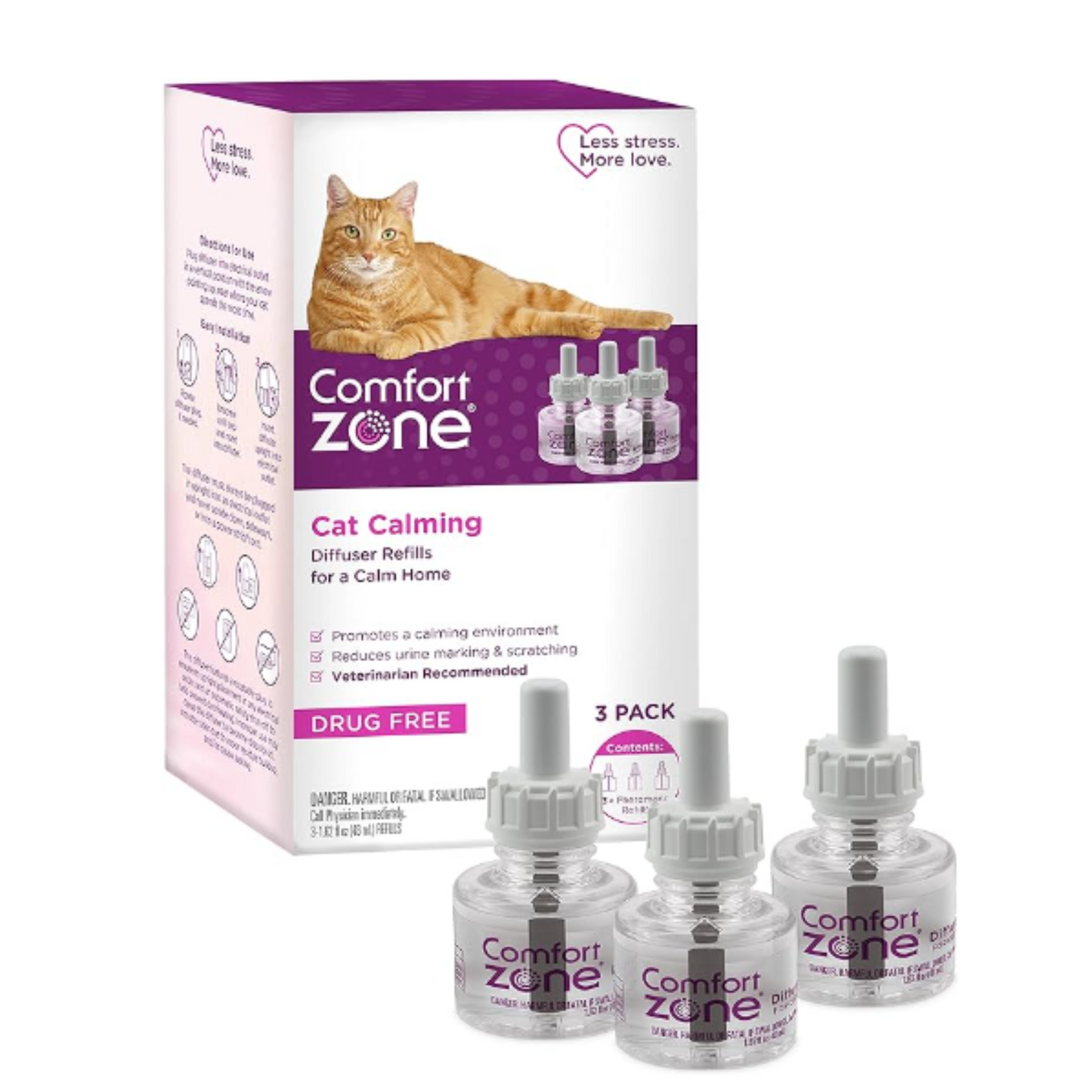 Comfort Zone Cat Calming Diffuser Refill (3-Pack)