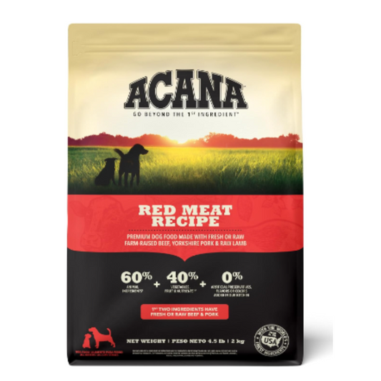 ACANA Grain Free Kibble Dog Food, Red Meat Recipe, 4.5lb