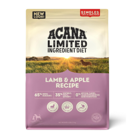 ACANA Singles Limited Ingredient  Grain Free Lamb & Apple Dog Food Recipe, 4.5lb