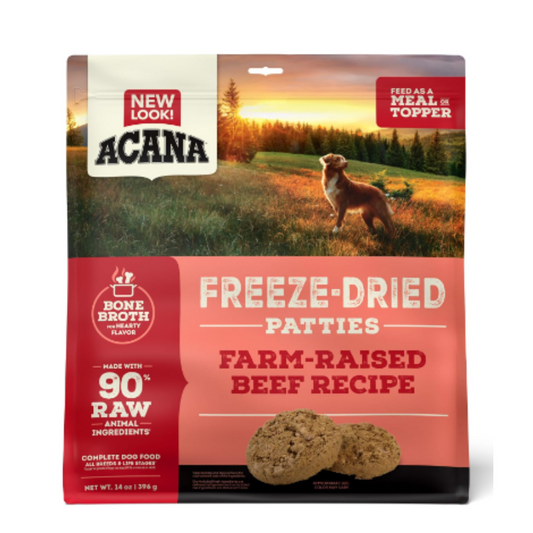 ACANA Freeze Dried Dog Food Meal & Topper, Grain Free High Protein Farm-Raised Beef , 14oz