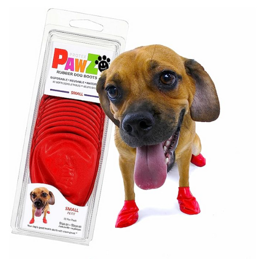 PawZ Rubber Dog Boots, Red - Small (12 Pack)