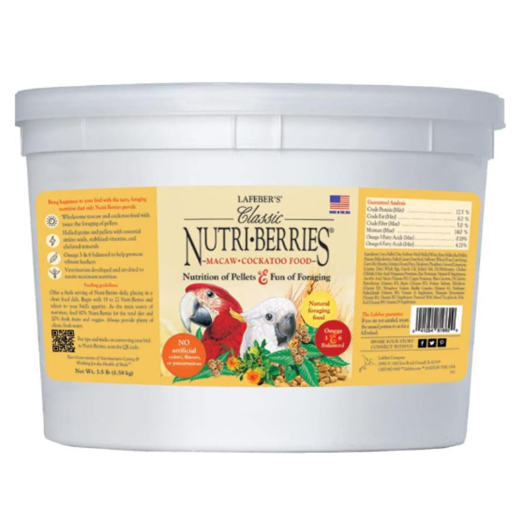 Lafeber's Classic Nutri-Berries for Macaw / Cockatoo 3.5 lb. Tub