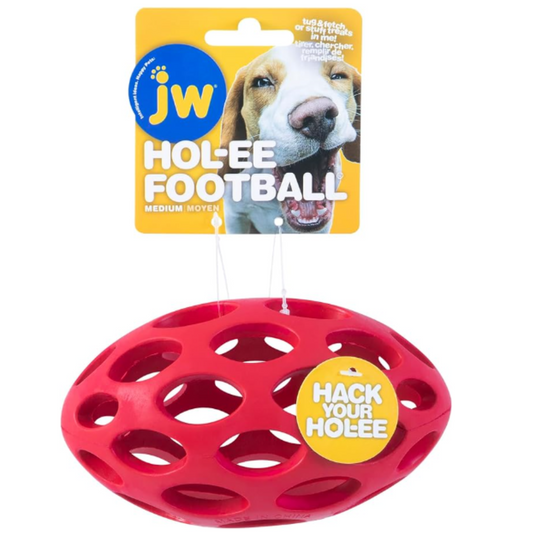 JW Pet Hol-ee Football Dog Toy, Medium - (Colors May Vary)